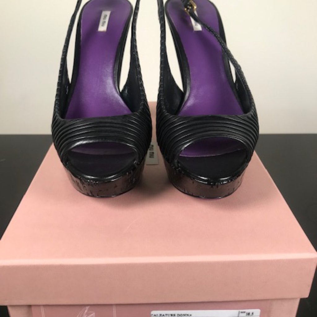 Mui Calzature Donna Leather Black Platform Heel
